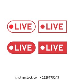 live streaming icon, broadcasting, online stream button, profile live  on white background for banner logo website design