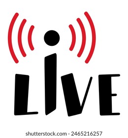 live streaming icon or live broadcasting online
