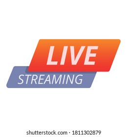 Icono de streaming en vivo. Caricatura del icono del vector de transmisión en vivo para el diseño web aislado en fondo blanco