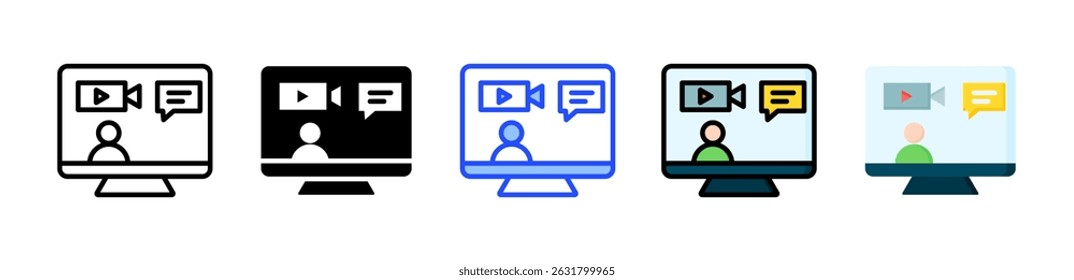 Live Streaming Icon Collection With Multiple Styles