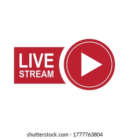 Diseño de iconos de streaming en vivo aislado en fondo blanco