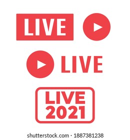Icono de Live Streaming. Emblema para transmitir o transmitir televisión en línea
