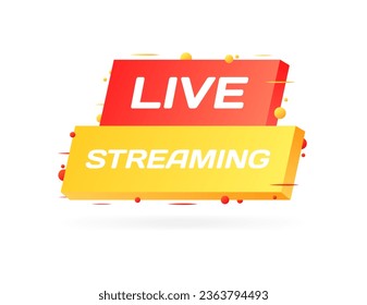 Icono de streaming en vivo. Plano, color, señal de streaming, streaming en vivo. Icono de vector