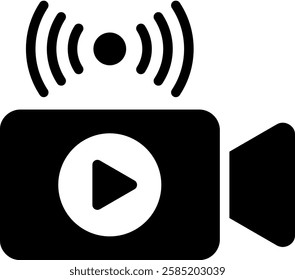 Live Streaming Icon Glyph Vector Illustration