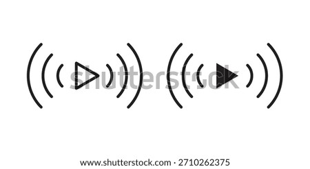 Live streaming icon graphic doodle, sketch, outline drawing Vector illustration