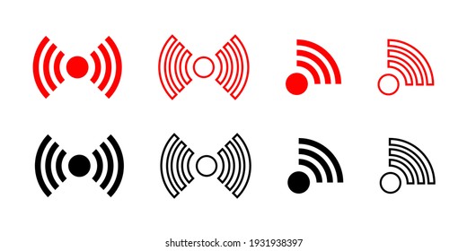 Live streaming icon.Set of live streaming icons. Media live button. Streaming concept. Vector illustrstiion. 10 eps 