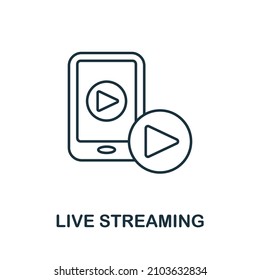 Live Streaming icon. Line element from content marketing collection. Linear Live Streaming icon sign for web design, infographics and more.
