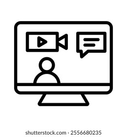 live streaming icon line vector illustration on white background.