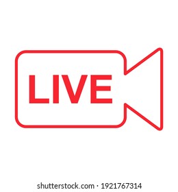 Live streaming icon. Modern air vector button design isolated on white background .