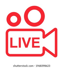 Live streaming icon. Modern air vector button design isolated on white background .