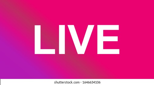 Live streaming icon. Modern vector button design isolated on color gradient background