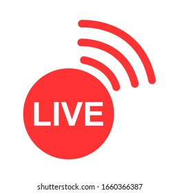 Live streaming icon. Modern vector button design isolated on white background
