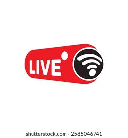 Live streaming icon. Modern vector button design isolated