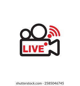 Live streaming icon. Modern vector button design isolated