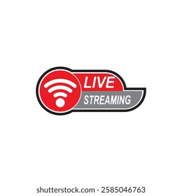 Live streaming icon. Modern vector button design isolated