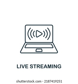 Live-Streaming-Symbol Einfarbiges, einfaches Community-Symbol für Vorlagen, Webdesign und Infografiken
