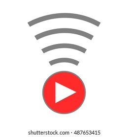 Live Streaming Icon on white background