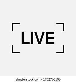 Live streaming icon. Online video streaming, broadcasting symbol for tv, shows and social media live performances.