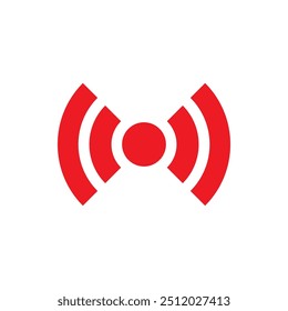 Live streaming icon. Red signal symbol of live streaming, broadcasting, online stream. Simple modern red color live broadcast logo for social media, website, ui, media player, and more.