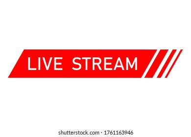 Live streaming icon. Red symbol and buttons of live streaming, broadcasting, online stream. Template for tv, shows, movies and live performances. Vector	