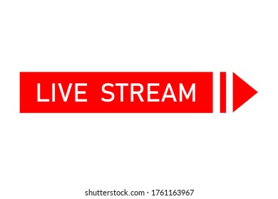 Icono de streaming en vivo. Símbolo rojo y botones de transmisión en vivo, transmisión en línea. Plantilla para televisión, espectáculos, películas y actuaciones en directo. Vector	