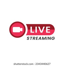 Live streaming icon set. Live broadcasting buttons and symbols. Set of online stream icons. Live stream logo 