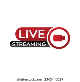 Live streaming icon set. Live broadcasting buttons and symbols. Set of online stream icons. Live stream logo 