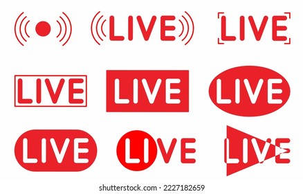 Live-Streaming-Symbol einzeln auf weißem Hintergrund