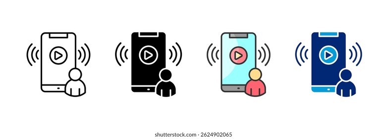Live Streaming Icon Set Multiple Style Collection