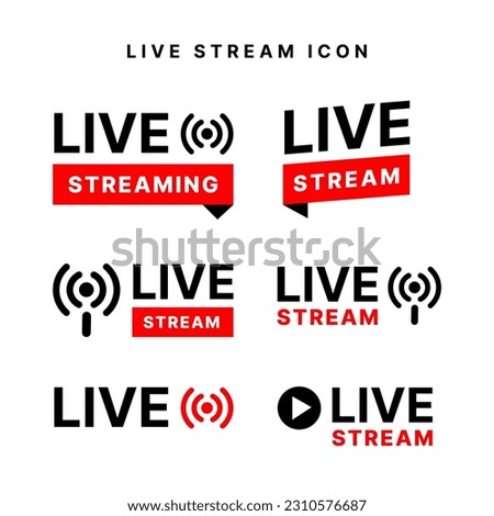 Live streaming icon set for youtube gaming news editable vector illustration, broadcasting television, online live stream