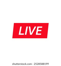 Live streaming icon ,sign. Button for broadcasting, livestream or online stream. Template for tv, channel, live breaking news, social media, online.Vector design isolated on white background