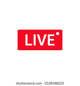 Live streaming icon ,sign. Button for broadcasting, livestream or online stream. Template for tv, channel, live breaking news, social media, online.Vector design isolated on white background