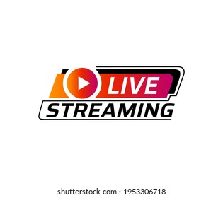 Live Streaming Icon. Sticker For Broadcasting, Livestream Or Online Stream.