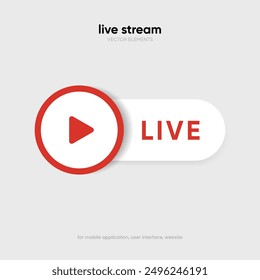 Icono de transmisión en vivo. Iconos de transmisión en vivo. Video Icono de difusión. Símbolo rojo en vivo para TV, noticias, películas, programas, webinar. Iconos de transmisión en línea.