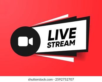 Live streaming icon. Live stream icons. Video broadcasting icon. Red live symbol for TV, news, movies, shows, webinar. Online stream icons.