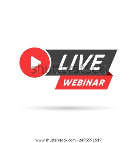 Live streaming icon. Live stream icons. Video broadcasting icon. Red live symbol for TV, news, movies, shows, webinar. Online stream icons.