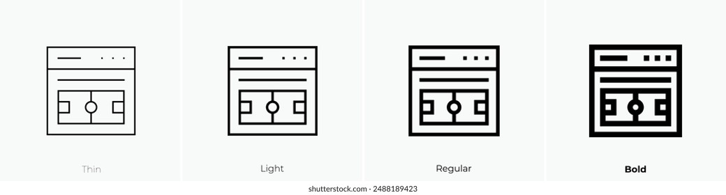 live streaming icon. Thin, Light Regular And Bold style design isolated on white background