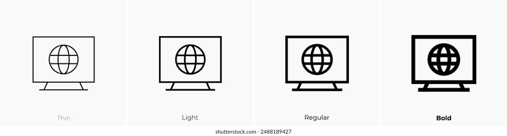 live streaming icon. Thin, Light Regular And Bold style design isolated on white background