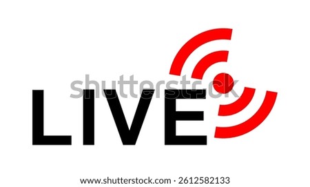 Live streaming icon vector illustration. Signal sign isolated, live streaming symbol, broadcasting icon, online stream. live broadcast logo for social media, website, ui, media player, Live sign icon,