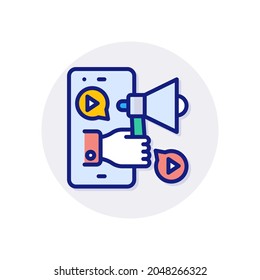 Icono Live Streaming en vector. Logotipo