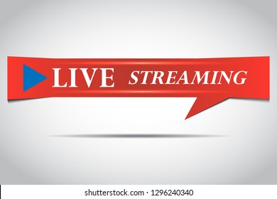 Live streaming icon vector symbol, isolated on white background. Button video player. EPS10