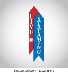 Live streaming icon vector symbol, isolated on white background. Button video player. EPS10