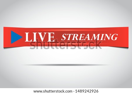 Live streaming icon vector symbol, isolated on white background. Button video player. EPS10