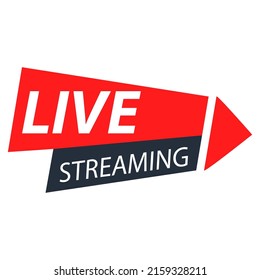 Live streaming icon.Button for broadcasting.Isolated on white background. Vector flat illustration.