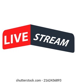 Live streaming icon.Button for broadcasting.Isolated on white background. Vector flat illustration.