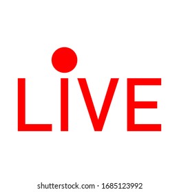 Live-Streaming-Symbole. Rotes Symbol und Knopf für Live-Streaming, Rundfunk, Online-Stream. Untere dritte Vorlage für TV, Shows, Filme und Live-Aufführungen. Vektorillustration