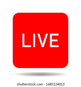 Live streaming icons. Red symbol and button of live streaming, broadcasting, online stream. Lower third template for tv, shows, movies and live performances. Vector
