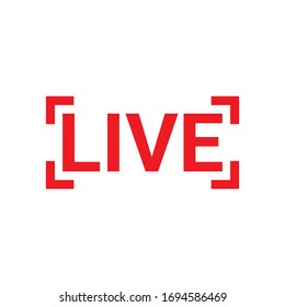 Live streaming icons. Red symbol and button of live streaming, broadcasting, online stream. Lower third template for tv, shows, movies and live performances. Vector