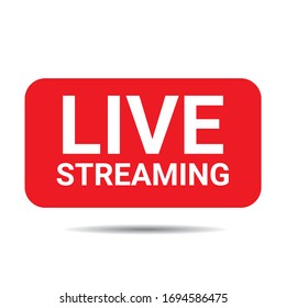 Live streaming icons. Red symbol and button of live streaming, broadcasting, online stream. Lower third template for tv, shows, movies and live performances. Vector