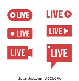 Live Streaming Icons Set Online Broadcasting Stock Vector (Royalty Free ...
